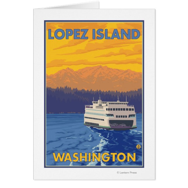 Ferry and Mountains - Lopez Island, Washington (Vorne)