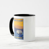 Ferry and Mountains - Lopez Island, Washington Tasse (Vorderseite Links)