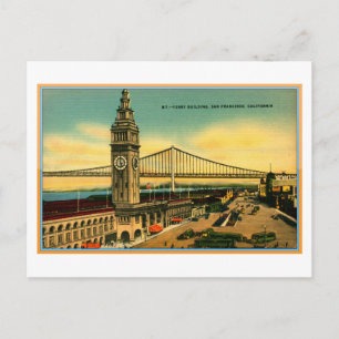 Ferry Gebäude & Bridge, San Francisco Vintag Postkarte