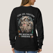 Ferry Girl Funny Christmas Sweatshirt /Raccoon (Rückseite)