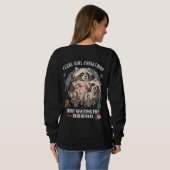 Ferry Girl Funny Christmas Sweatshirt /Raccoon (Schwarz voll)