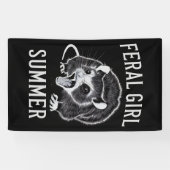 Ferry Girl Summer Opossum Vintag Banner (Horizontal)