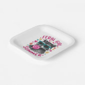 Ferry Girl Summer Opossum Vintag Pappteller (Gewinkelt)