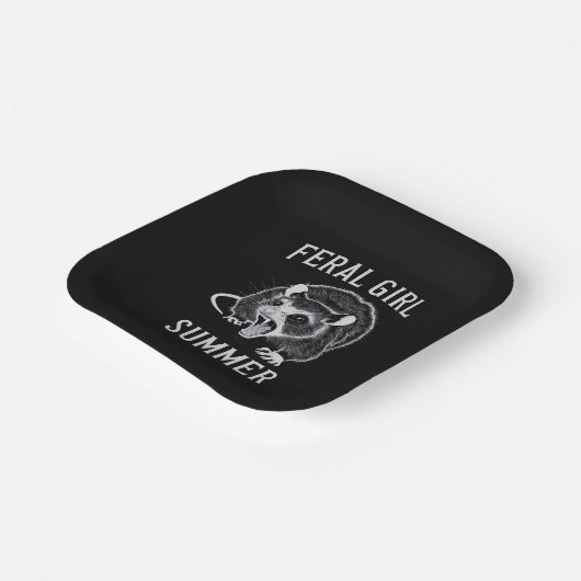 Ferry Girl Summer Opossum Vintag Pappteller (Gewinkelt)