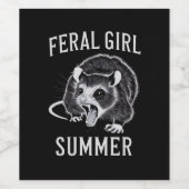 Ferry Girl Summer Opossum Vintag Weinetikett (Einzelnes Label)