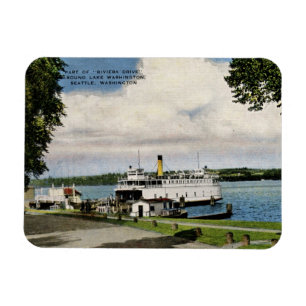 Ferry, Lake Washington, Seattle Vintag Magnet
