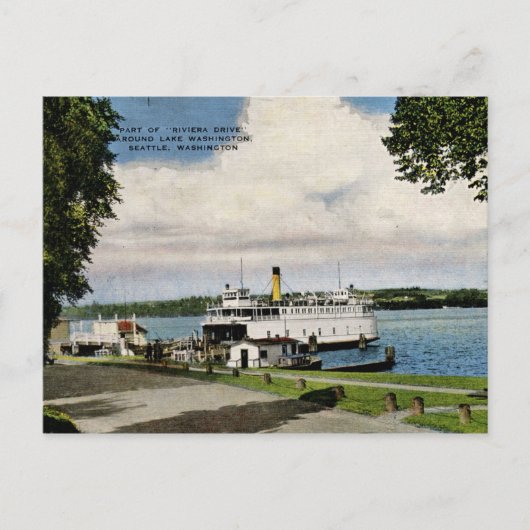 Ferry, Lake Washington, Seattle Vintag Postkarte (Vorderseite)