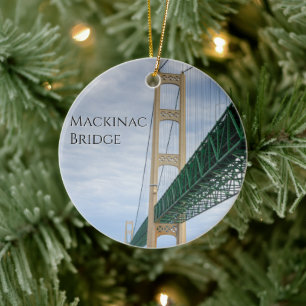 Ferry View Bilder von der Mackinac-Brücke Keramik Ornament