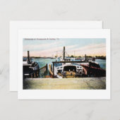 Ferryboote nach Portsmouth & Berkely, VA Postkarte (Vorne/Hinten)