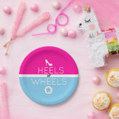 Ferse oder Räder |Pink und blaues Geschlecht Pappteller (Party)