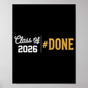 Fertig Absolventenjahrgang 2026 lustiger Abschluss Poster
