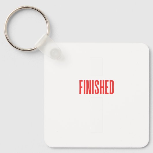 Fertig - Christliches Cross-Design | Es ist beende Schlüsselanhänger (Vorderseite)