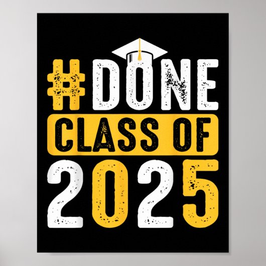 Fertig Cl 2025 Abschluss Senior Cap School Achieve Poster (Vorne)