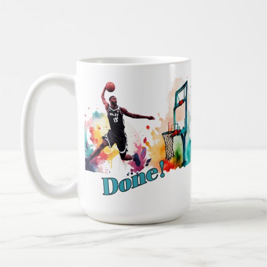 Fertig: Der ultimative Slam Dunk Basketball Trend Kaffeetasse (Links)