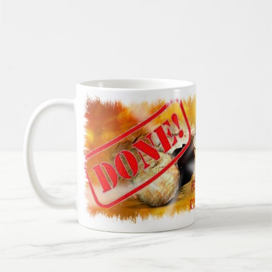 Fertig-Er ist aufgestanden Kaffeetasse (Links)