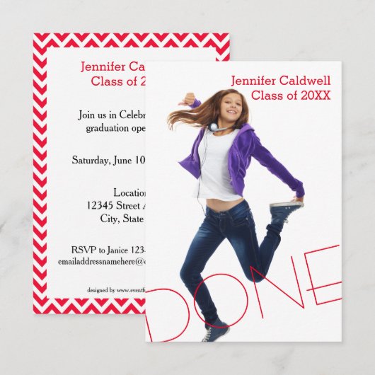 Fertig Foto Vertikal - 3x5 Übersetzungspartei Einl Einladung (Vorne/Hinten)