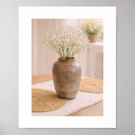 Fertig gerahmte Kunst Baby's Breath Neutrales Land Poster