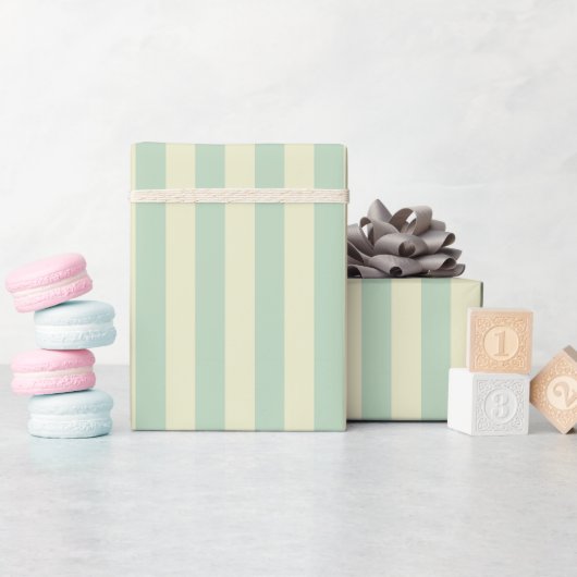 Fertig-grüne und gelbe Streifen Geschenkpapier (Babyparty)