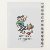 Fertig ist besser als perfekter, lustiger Cartoon Planer (Rückseite)