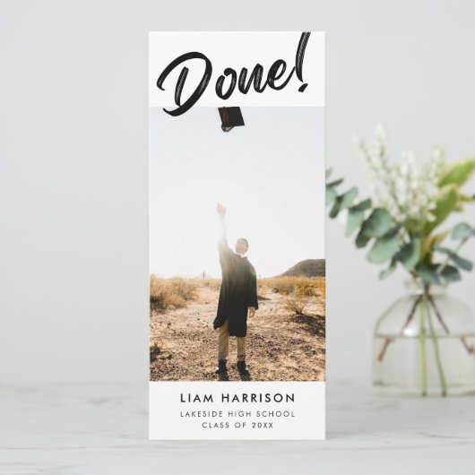 Fertig Lässiger Handwriting-Abschluss Einladung (Stehend Vorderseite)