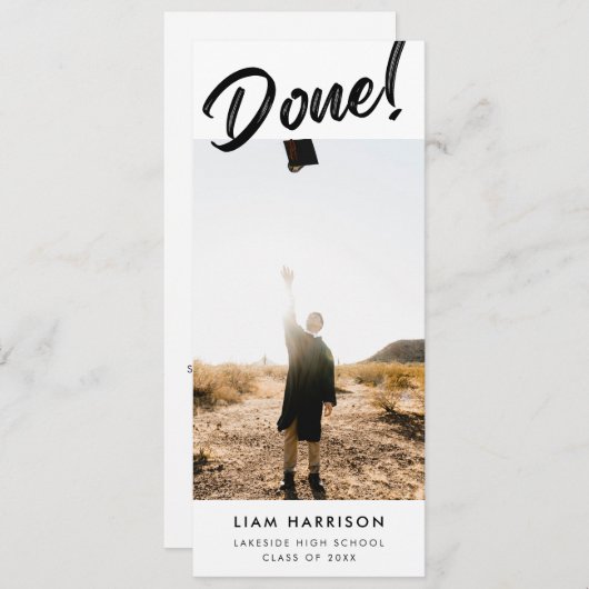 Fertig Lässiger Handwriting-Abschluss Einladung (Vorne/Hinten)