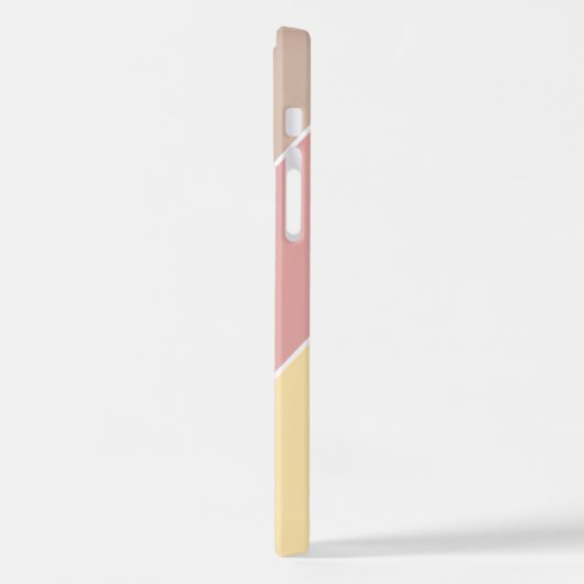 Fertig rosa Pfirsichfarben Gelbe Streifen iPhone Hülle (Linke Seite)