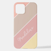 Fertig rosa Pfirsichfarben Gelbe Streifen iPhone Hülle (Rückseite)