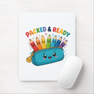Fertig und Fertig Süße Schulmaterialien Mousepad