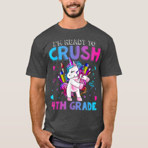 Fertig zum Crush 4. Grade Flossing Unicorn zurück T-Shirt