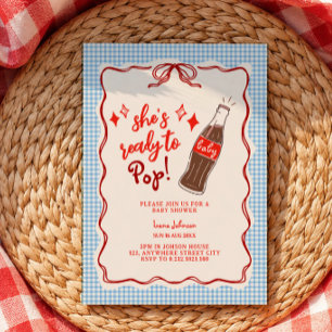 Fertig zum Knallen Cola Flasche Kritzel Baby-Party Einladung