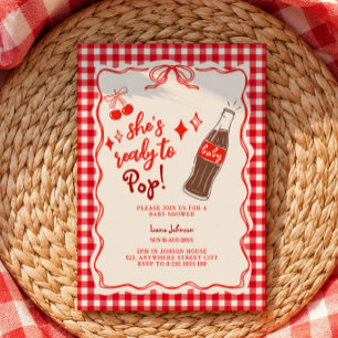 Fertig zum Knallen Cola Flasche Kritzel Baby-Party Einladung