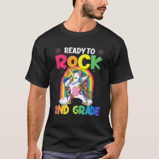 Fertig zum Rock 2nd Grade Dabbing Einhorn zurück z T-Shirt