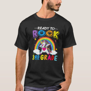 Fertig zum Rock 3D Grad Niedliches Dabbing Einhorn T-Shirt