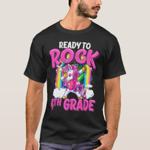 Fertig zum Rock 4. Grade Dabbing Einhorn zurück zu T-Shirt