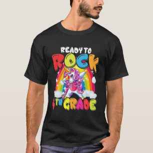 Fertig zum Rock 4th Grade Dabbing Einhorn zurück T-Shirt