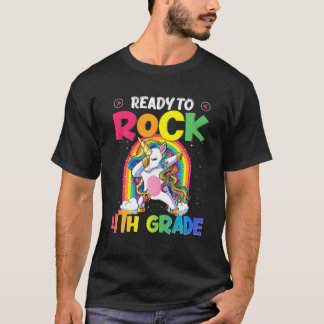 Fertig zum Rock 4th Grade Dabbing Einhorn zurück z T-Shirt
