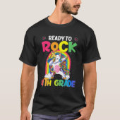 Fertig zum Rock 4th Grade Dabbing Einhorn zurück z T-Shirt (Vorderseite)