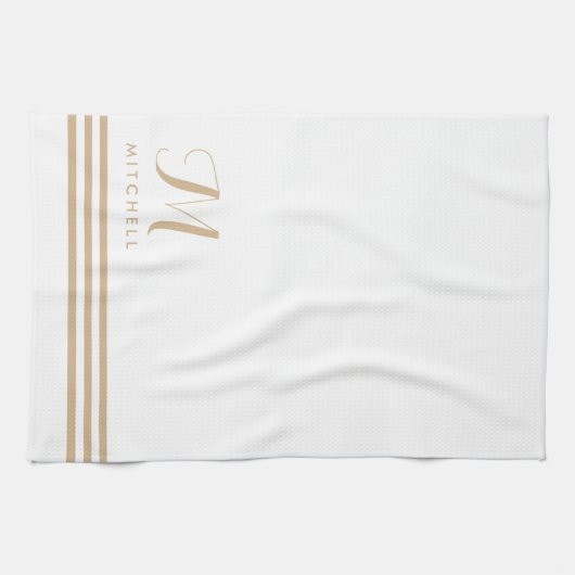 Fertige Streifen und Monogramm Geschirrtuch (Horizontal)
