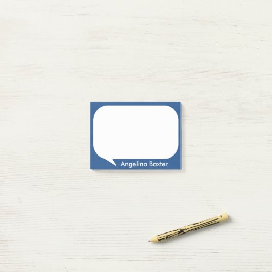 Fertigen Sie Blau und Weiß Gesprächs-Blase Post-it Klebezettel (Auf Schreibtisch)