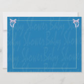 Fertigen Sie blaue Babyduscheneinladung besonders Einladung (Rückseite)