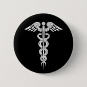 Fertigen Sie - Caduceus-medizinisches Button (Vorderseite)