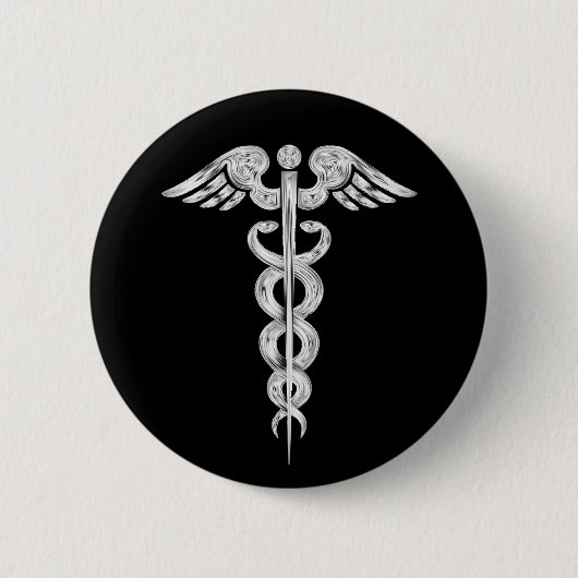 Fertigen Sie - Caduceus-medizinisches Button (Vorderseite)