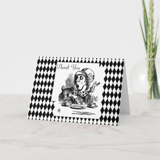 Fertigen Sie danken Ihnen wütender Hutmacher Dankeskarte (Vorderseite)