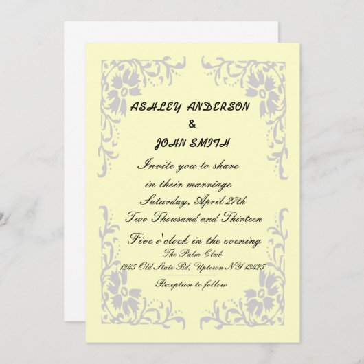 Fertigen Sie Hochzeit besonders an Einladung (Vorne/Hinten)