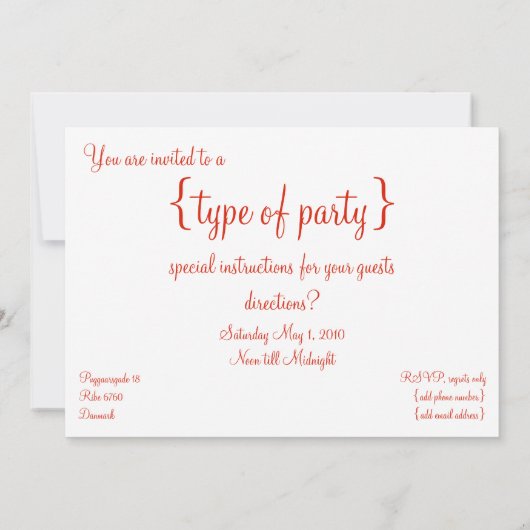 Fertigen Sie Ihr Dannebrog besonders an! Party Einladung (Rückseite)