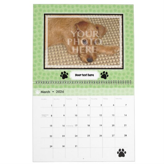 Fertigen Sie Ihr eigenes Hunde-oder Kalender (Mär 2026)