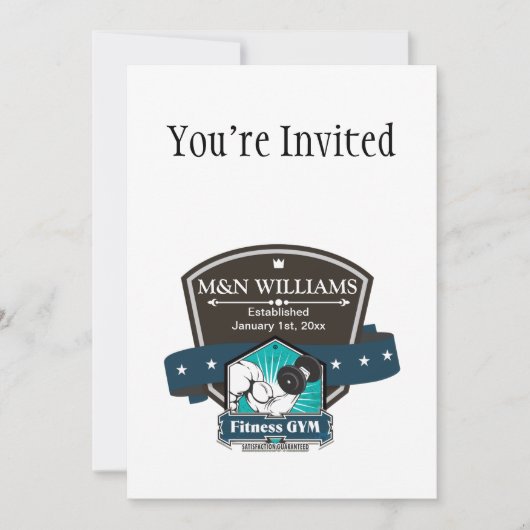 Fertigen Sie Ihr NamensFitness-Turnhallen-Logo Einladung (Vorderseite)