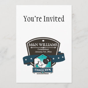 Fertigen Sie Ihr NamensFitness-Turnhallen-Logo Einladung