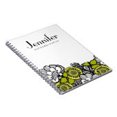 Fertigen Sie Ihr Notizbuch - graue Blumen Notizblock (Rechte Seite)