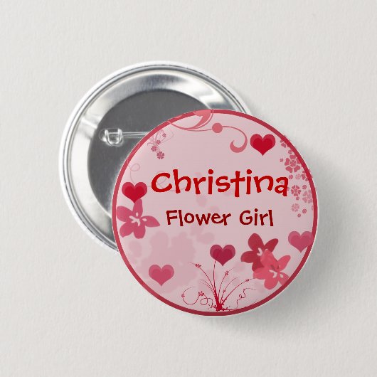 Fertigen Sie Ihren eigenen Blumenmädchenknopf - Button (Vorne & Hinten)
